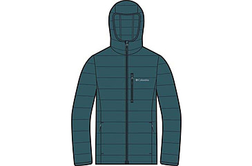 Image of Columbia Drift Peak Stretch Down Hooded Jacket - Mens, Everblue, Large, 2133971-429-L