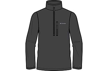Image of Columbia Essential Hike Grid Fleece Half Zip Jacket - Mens, Black, Small, 2136801-010-S