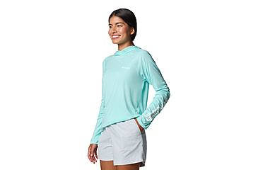 Image of Columbia PFG Tidal Tee II Hoodie - Womens, Gulf Stream, M, 2113691-499-M