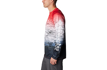 Image of Columbia Super Terminal Tackle Long Sleeve Shirt - Mens, Red Spark Deepsea Fade, S, 1709431-695-S