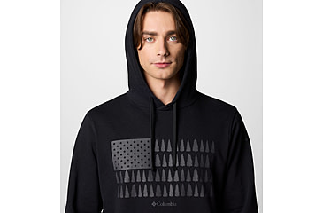 Image of Columbia Trek Graphic Hoodie - Mens, Black/Treeline Flag Graphic, Large, 2018491014-L