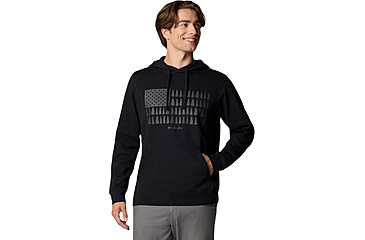 Image of Columbia Trek Graphic Hoodie - Mens, Black/Treeline Flag Graphic, Large, 2018491014-L