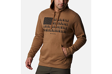 Image of Columbia Trek Graphic Hoodie - Mens, Delta/Treeline Flag Graphic, Small, 2018491260-S