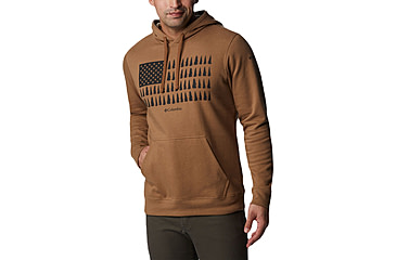 Image of Columbia Trek Graphic Hoodie - Mens, Delta/Treeline Flag Graphic, Small, 2018491260-S