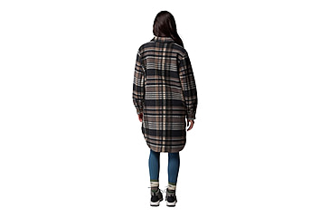 Image of Columbia Wildest Venture Long Fleece Coat - Womens, Black Vagabond Plaid, Extra Small, 2136171-010-XS