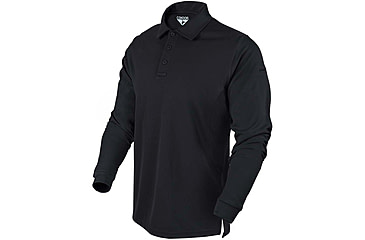 Image of Condor Outdoor Performance Long Sleeve Polo, Black, M, 101120-002-M