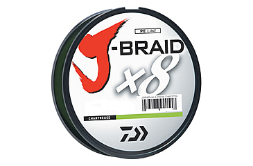 Image of Daiwa J-Braid 8X Braided Line w/Filler Spool, 300yds, 8lb, Chartreuse, JB8U8-300CH