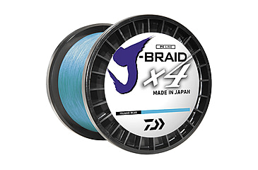 Image of Daiwa J-Braid X4 Braided Line w/ Filler Spool, 3000yd, 80lb, Island Blue, JB4U80-3000IB