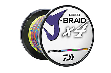 Image of Daiwa J-Braid 4X Braided Line w/ Bulk Spool, 3300yds, 80lb, Multi-Color, JB4U80-3300MU