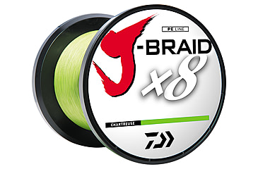 Image of Daiwa J-Braid 8X Braided Line w/Bulk Spool, 3000yds, 100lb, Chartreuse, JB8U100-3000CH