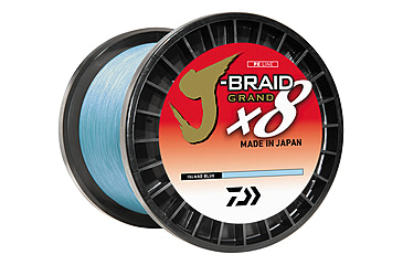 Image of Daiwa J-Braid x8 Grand Braid Line w/Bulk Spool, 3000yds, 120lb, Island Blue, JBGD8U120-3000IB