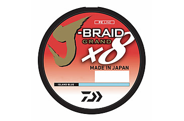 Image of Daiwa J-Braid x8 Grand Braid Line w/Filler Spool, 150yds, 40lb, Island Blue, JBGD8U40-150IB