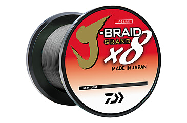 Image of Daiwa J-Braid x8 Grand Braid Line w/Bulk Spool, 3000yds, 50lb, Gray Light, JBGD8U50-3000GL