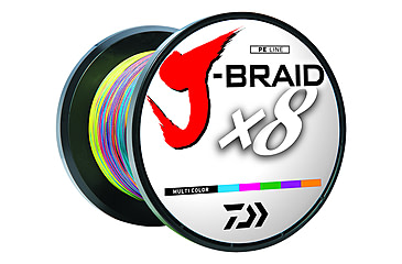 Image of Daiwa J-Braid 8X Braided Line w/Bulk Spool, 3000yds, 100lb, Multi-Color, JB8U100-3000MU
