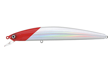 Image of Daiwa Salt Pro Floating Minnow Lure, 6in, 1 1/9oz, Laser Red Head, DSPM15F10