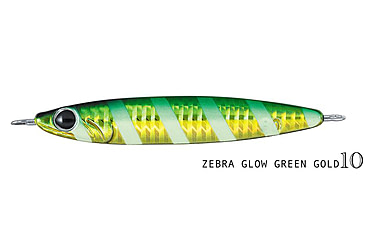 Image of Daiwa Zakana Casting Jig, 2 6/7oz, 4.6in, Zebra Glow Green Gold, ZC80G10