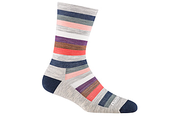 Image of Darn Tough Mystic Stripe Crew Lightweight Socks w/Cushion - Womens, Ash, Medium, 1644-ASH-M-DARN