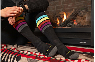 Image of Darn Tough Snowburst Over-The-Calf Midweight w/ Cushion Ski Sock - Womens, Black, Small, 8028-BLACK-S-DARN