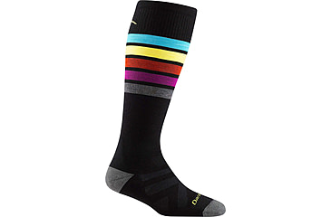 Image of Darn Tough Snowburst Over-The-Calf Midweight w/ Cushion Ski Sock - Womens, Black, Small, 8028-BLACK-S-DARN