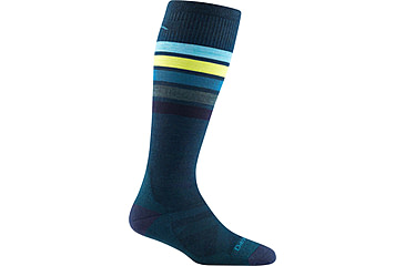 Image of Darn Tough Snowburst Over-The-Calf Midweight w/ Cushion Ski Sock - Womens, Dark Teal, Small, 8028-DARK-TEAL-S-DARN