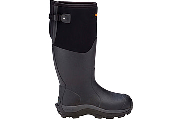 Image of Dryshod Haymaker Gusset Hard-Working Farm Boot - Mens, Black/Orange, 11, HAYG-MH-BK-011
