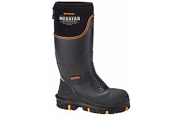 Image of Dryshod Megatar Extreme-Protection Work Boot - Mens, Black/Orange, 8, MEG-MH-BK-008