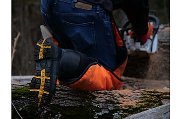 Image of Dryshod Steel-Toe Adjustable Gusset Work Boot, Black/Yellow, 16, STG-UH-BK-016