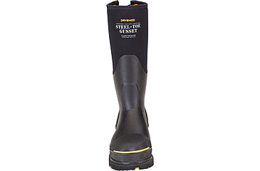 Image of Dryshod Steel-Toe Adjustable Gusset Work Boot, Black/Yellow, 16, STG-UH-BK-016