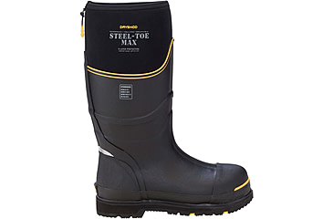 Image of Dryshod Steel-Toe Max Hi Protective Work Boot - Mens, Black/Yellow, 10, STM-UH-BK-010