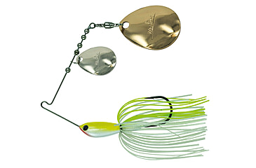 Image of Duckett Fishing BD Water Slash Double Colorado Spinnerbait, White/Chartreuse, 3/8 oz, MXWSDC3/8 WC