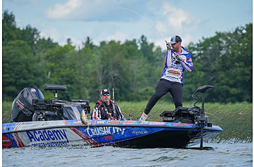 Image of Duckett Fishing Jacob Wheeler Signature Series 2.0 Fast Casting Rod, Medium Heavy, White/Blue, 7 ft 2 in, DFJWT72MH-C