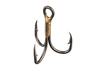 Image of Eagle Claw 2x Double and Treble Hook,Curved Point,Regular Shank,Bronze,A-Pack Hooks 374A-8
