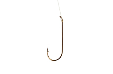 Image of Eagle Claw Aberdeen Snelled Hook,Non-Offset,Down Eye,1x Long,Plain Shank,Light Wire,Live Bait,Mono,7in,Bronze 127H-2