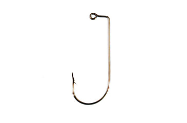 Image of Eagle Claw Aberdeen Jig Hook,Round Bend,Non-Offset,90 Degree Leg,Forged,Bronze,100-Box Hooks 570-2