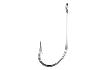 Image of Eagle Claw O'Shaughnessy Hook,Non-Offset,Ringed Eye,Forged,Stainless Steel,100-Box Hooks 254SS-1/0