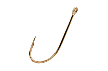Image of Eagle Claw Plain Shank Hook,Offset,Claw Point,Ringed Eye,Bronze,A-Pack Hooks 084A-2/0