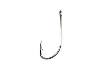 Image of Eagle Claw Plain Shank Hook,Offset,Claw Point,Ringed Eye,Nickel,A-Pack Hooks 085A-6