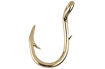 Image of Eagle Claw Salmon Egg Hook,Baitholder,Offset,Single Slice,Up Eye,Gold,A-Pack Hooks 038A-10