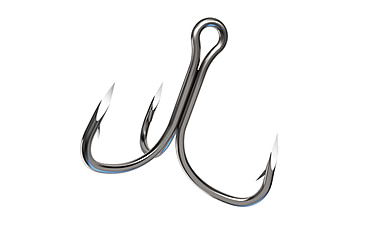 Image of Eagle Claw Trokar 3X Strong Wide Gap Treble Hook, Platinum Black, Size 6, 6 per Pack, TK949P-6