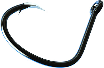 Image of Eagle Claw Trokar Lancet Tournament Non-Offset Circle Hook, Forged, Wide Gap, Live Bait, Welded Eye, Black Chrome, Size 7/0, 50 per Pack, TK4TP-7/0
