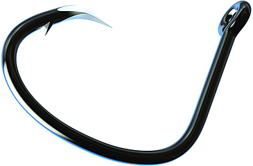Image of Eagle Claw Trokar Lancet Tournament Non-Offset Circle Hook, Forged, Wide Gap, Live Bait, Welded Eye, Black Chrome, Size 8/0, 50 per Pack, TK4TP-8/0