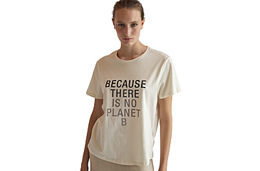 Image of Ecoalf Becausalf T-Shirt - Womens, Light Beige, Large, GATSBECAU8032WW21-050-L