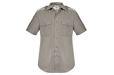 Image of Elbeco California Highway Patrol Short Sleeve Heavyweight Poly/Wool Shirt - Mens, 17.5 in, Silver Tan, 7157N-17.5