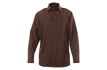 Image of Elbeco Mens Brown, Uv1 Undervest Long Sleeve Shirt - UVS121-14.5-33
