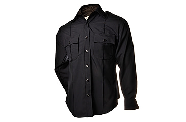 Image of Mens, Navy, Distinction Long Sleeve Plain Pocket Shirts, Without Creases