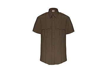 Image of Elbeco TexTrop2 Zippered Short Sleeve Polyester Shirt - Mens, 19 in, Brown, Z3315N-19