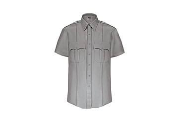 Image of Elbeco TexTrop2 Zippered Short Sleeve Polyester Shirt - Mens, 19 in, Gray, Z3311N-19