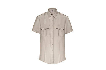 Image of Elbeco TexTrop2 Zippered Short Sleeve Polyester Shirt - Mens, 19 in, Silver Tan, Z3312N-19