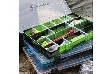 Image of Evolution Outdoor 3700 Fishing Drift Series Colored Tackle Tray, Green/Black, 3700, 37000-EV