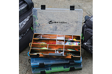 Image of Evolution Outdoor 3700 Fishing Drift Series Colored Tackle Tray, Orange/Black, 3700, 37001-EV